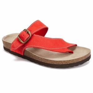 White Mountain Carly Leather Footbeds Sandals
